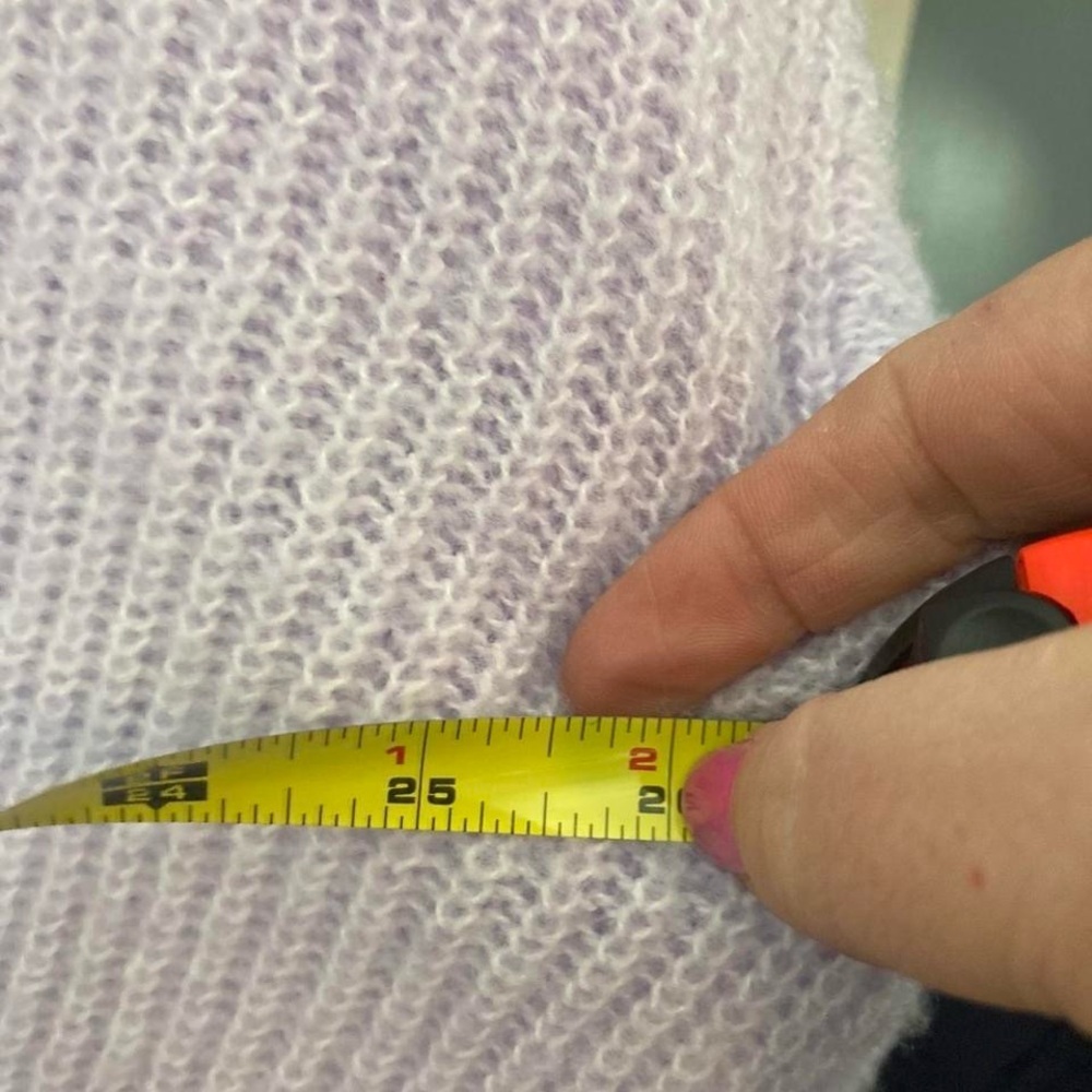 Lilac knit cardigan with pockets and button up front. Size: L Time & Tru - Picture 5 of 5